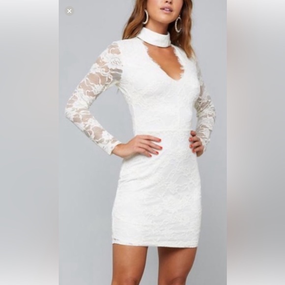 Bebe Mini Cream and White Lace Dress size Medium NWT - Picture 2 of 12